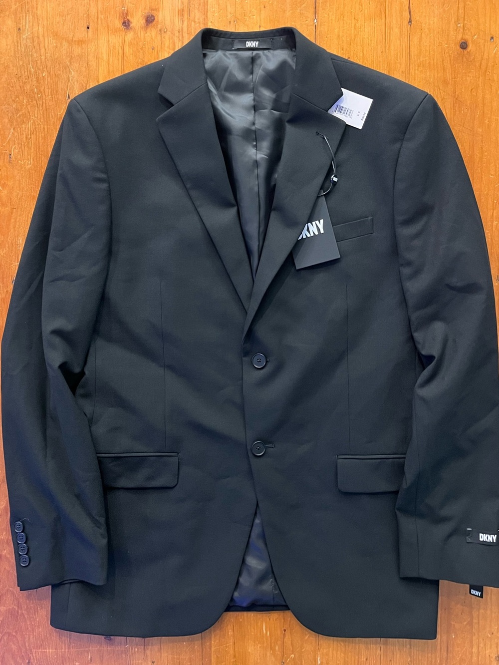 🆕 DKNY Men's Black Two-Button Blazer - BRAND NEW
